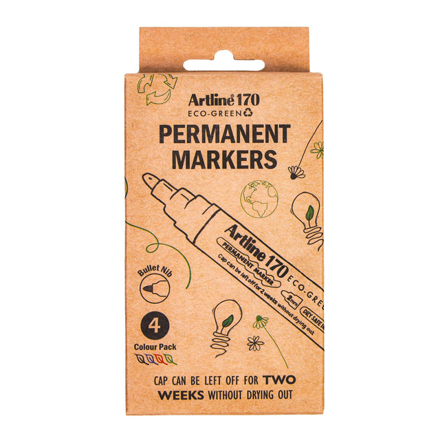 Artline -  Permanent marker  170 eco rond m ass 4st | 12 stuks