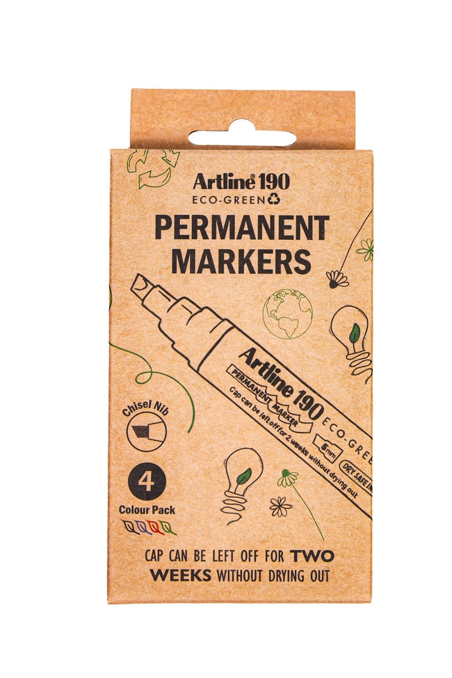 Artline -  Permanent marker  190 eco schuin 2-5mm ass | 12 stuks