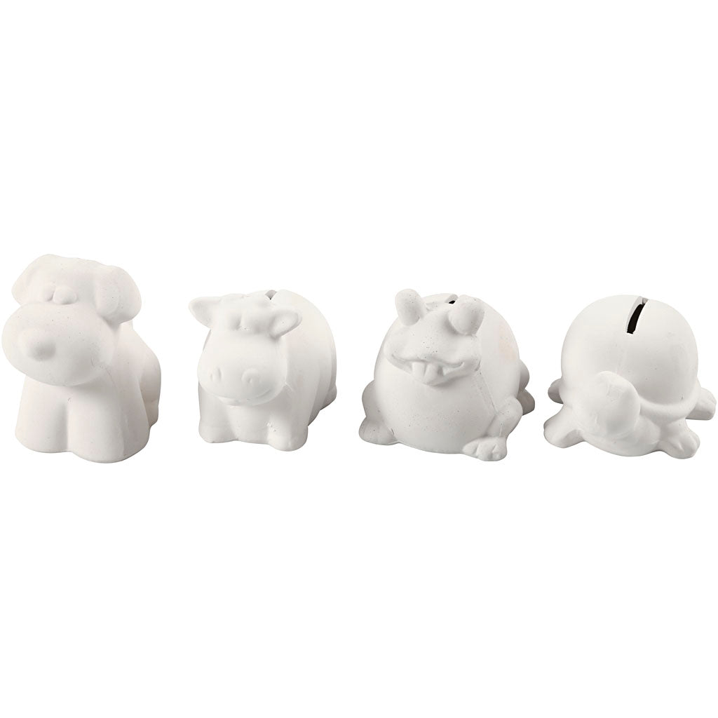 Creativ Company -  Dierenspaarpot crea com terracotta wit 4st ass