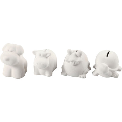 Creativ Company -  Dierenspaarpot crea com terracotta wit 4st ass