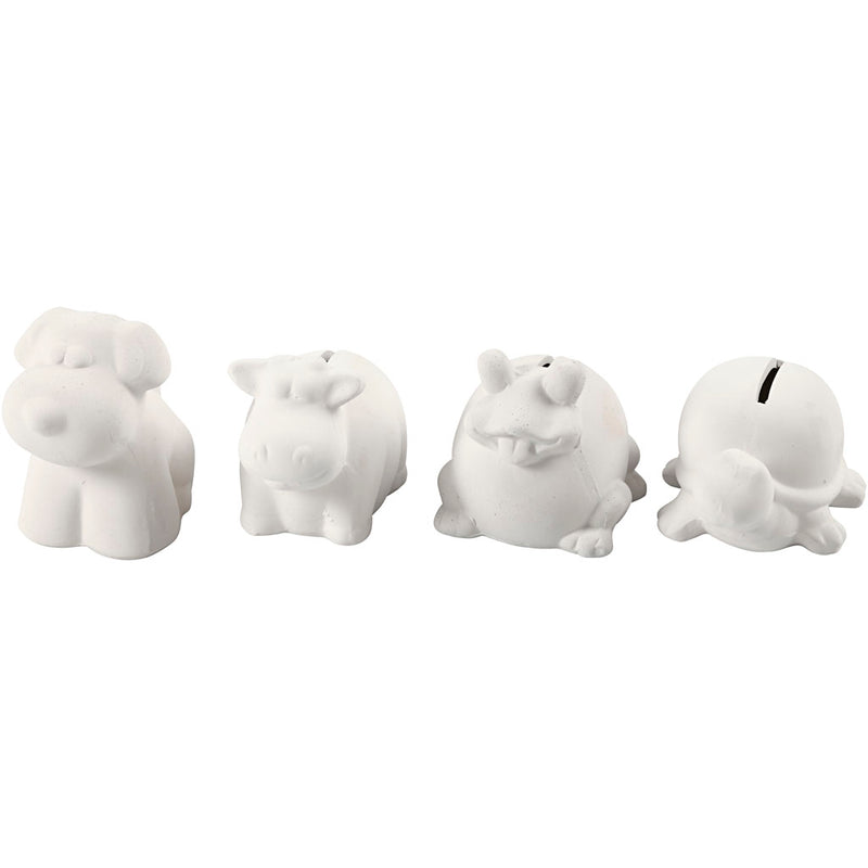 Creativ Company -  Dierenspaarpot crea com terracotta wit 4st ass