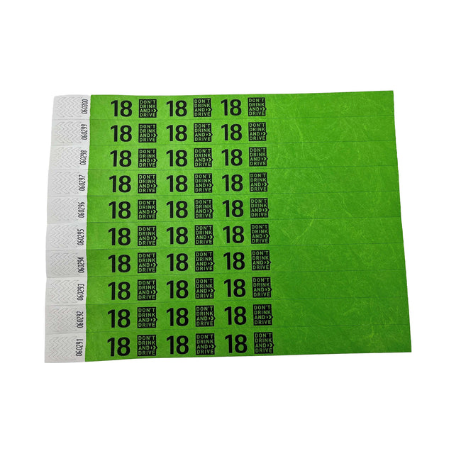 Combicraft - Bracelet 18+ ne bois pas et ne conduis pas vert 100 pièces