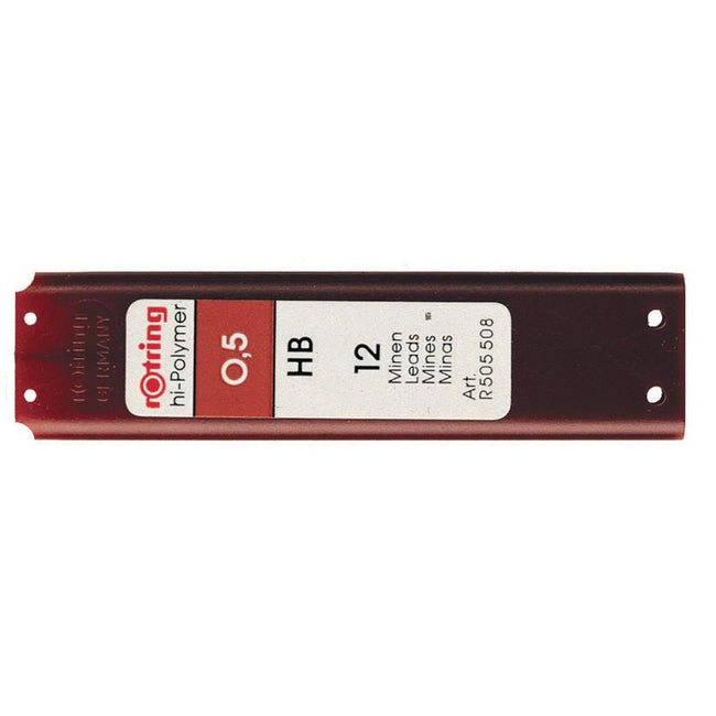 Rotring - mines de crayon, 0,5 mm, HB, étui de 12 pièces