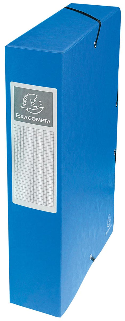 Exacompta - elastobox Exabox blu, schienale da 6 cm