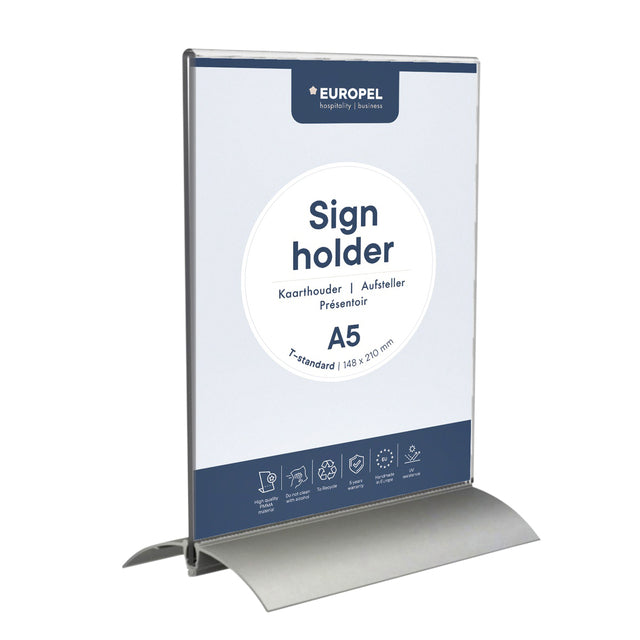 Europel -  Kaarthouder  a5 t-standaard acryl alu