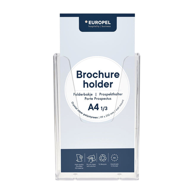 Europel -  Folderhouder  wand 1/3 a4 transparant | 10 stuks