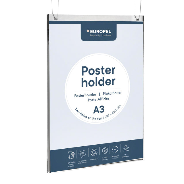 Europel - Porta poster per acrilico in piedi A3
