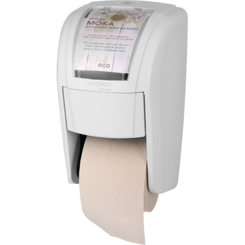 Distributeur de papier toilette 100% écologique | biplace | 31cm | blanc | 1 pièce