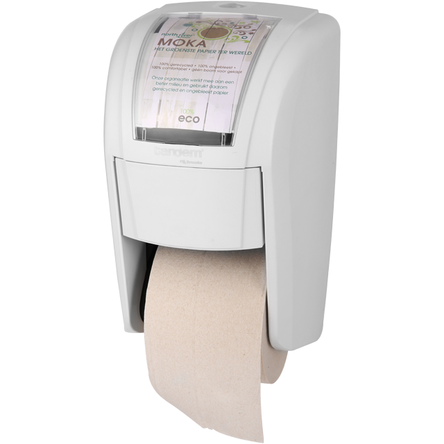 100%eco -  Toiletpapierdispenser | Tandem | 31x18x wit | 1 stuks