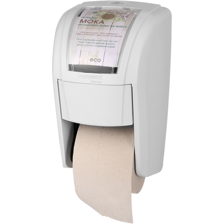 100%éco - Distributeur de papier toilette | Tandems | 31x18x blanc | 1 pièce