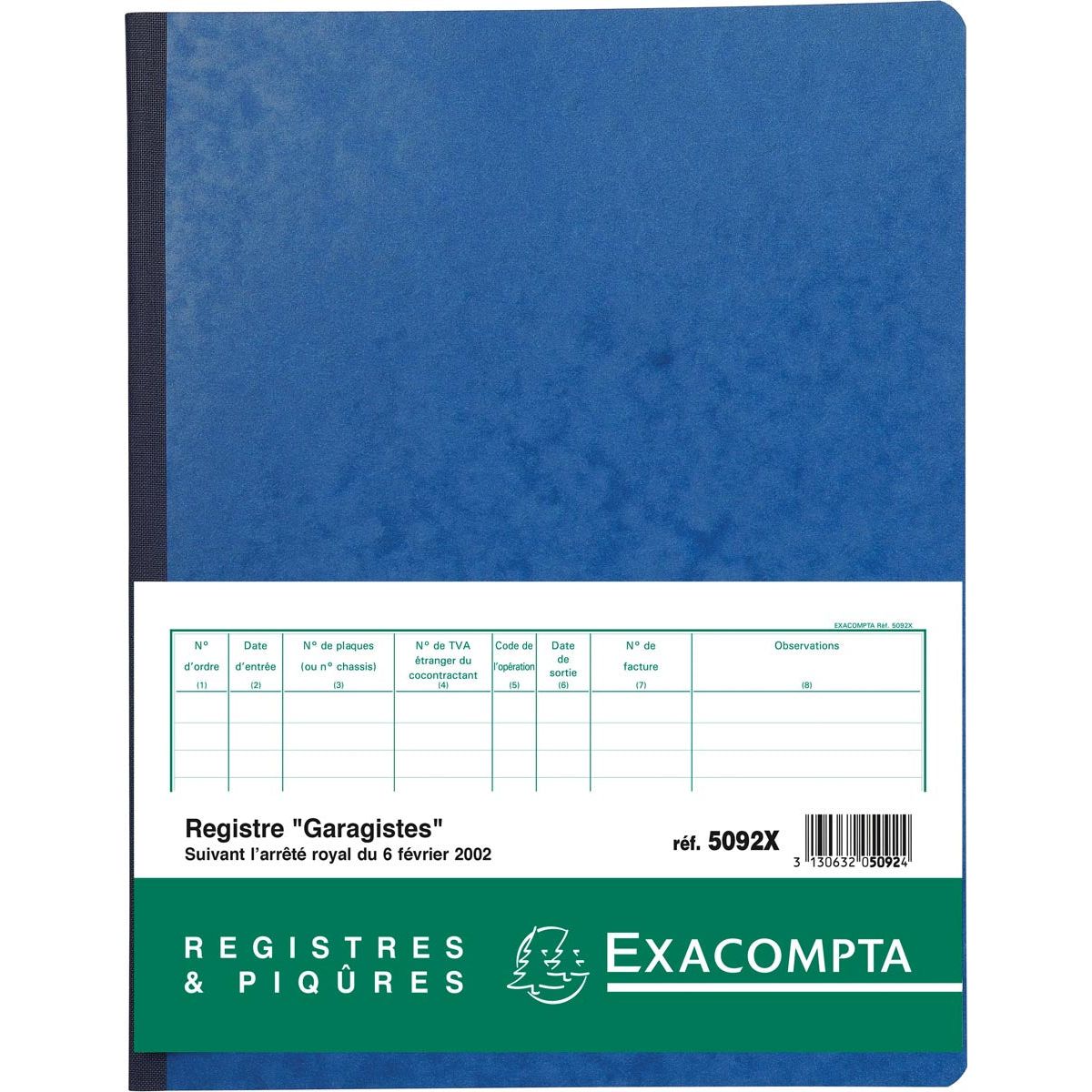 Exacompta - register garagist en pomphouder, Franstalig