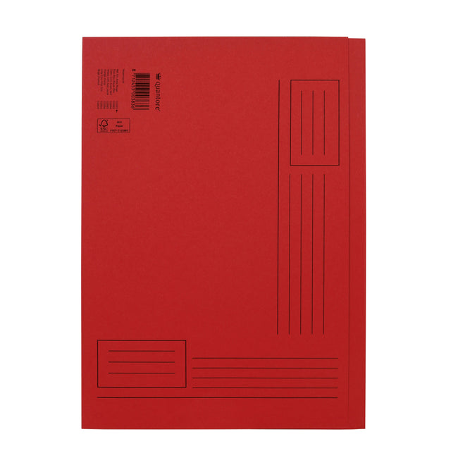 Quantore -  Vouwmap a4 ongelijke zijde 250gr rood