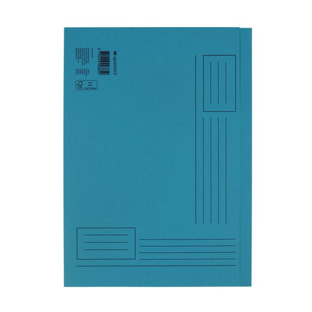 Quantore - Folding folder a4 uneven side 250gr blue | 10 pieces