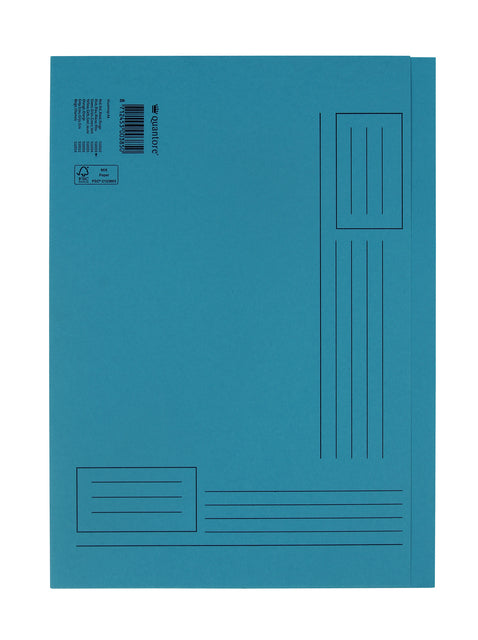 Quantore -  Vouwmap a4 ongelijke zijde 320gr blauw | 50 stuks
