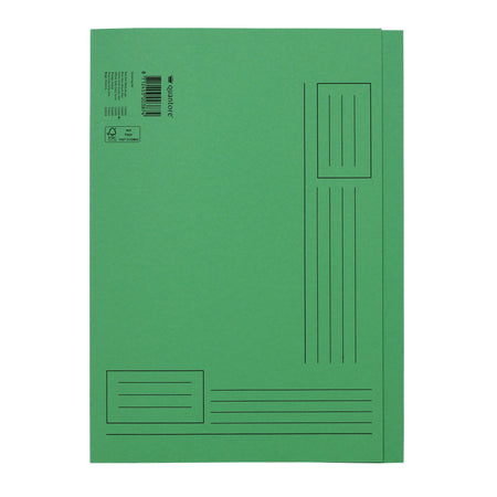 Quantore - Carpeta plegable A4 lado irregular 250gr verde | 50 piezas