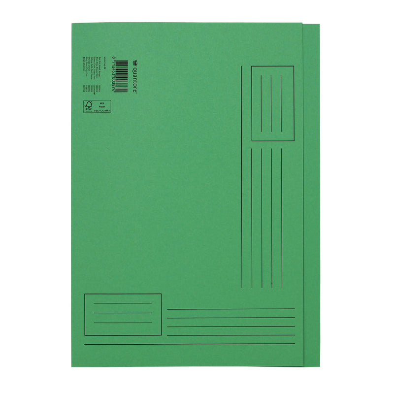 Quantore - Carpeta plegable A4 lado irregular 250gr verde