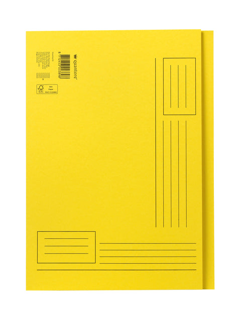 Quantore - Carpeta plegable A4 lado irregular 250gr amarillo