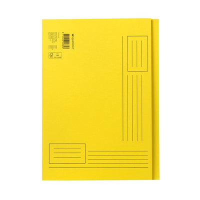 Quantore -  Vouwmap a4 ongelijke zijde 320gr geel | 10 stuks