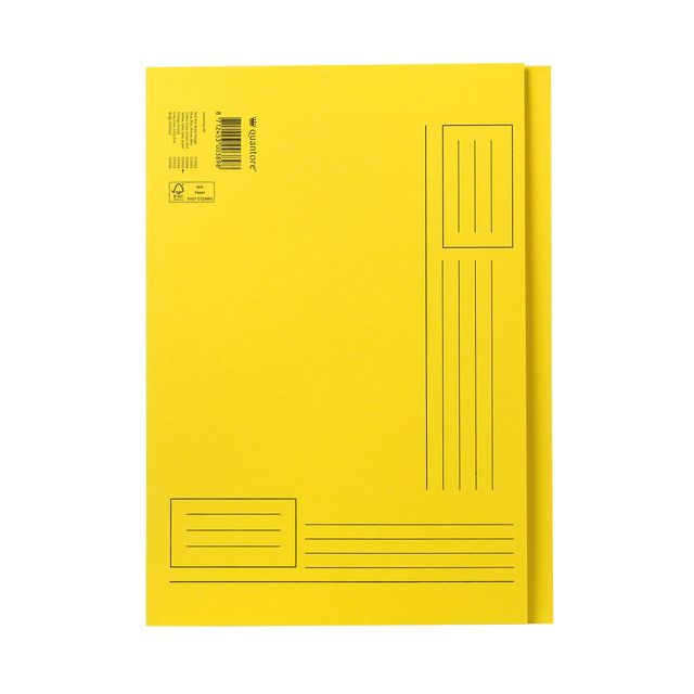 Quantore - Carpeta plegable A4 lado irregular 250gr amarillo | 10 piezas