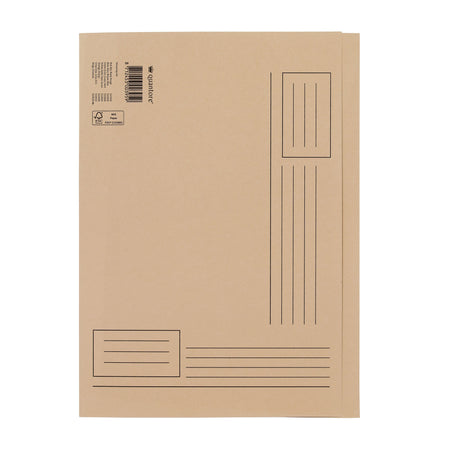 Quantore - Folding folder A4 uneven side 250gr beige | 10 pieces