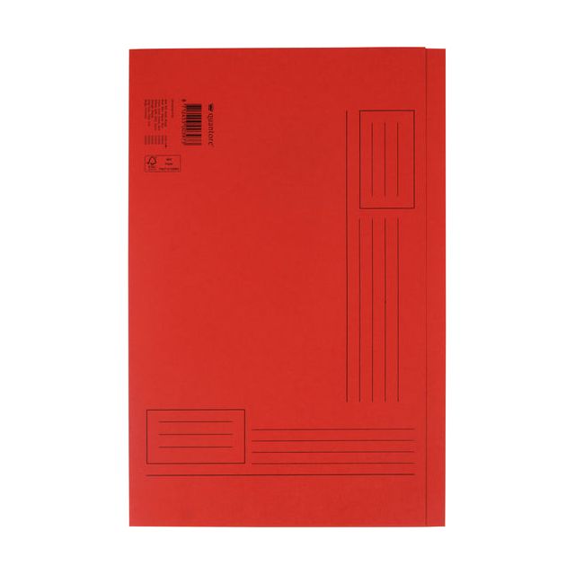 Quantore - Vouwmap Folio ongelijke zijde 230gr rood | 10 stuks