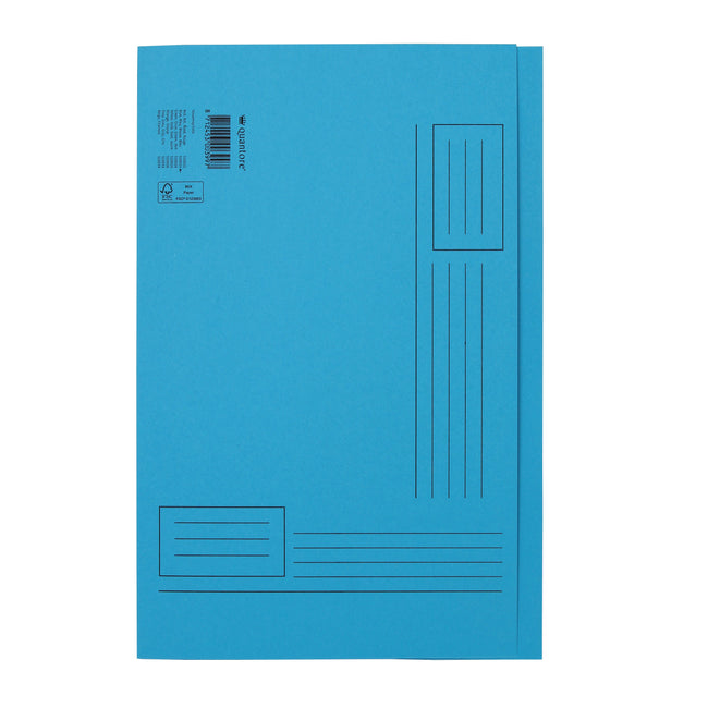 Quantore - Cartella pieghevole Folio lato irregolare 250gr blu