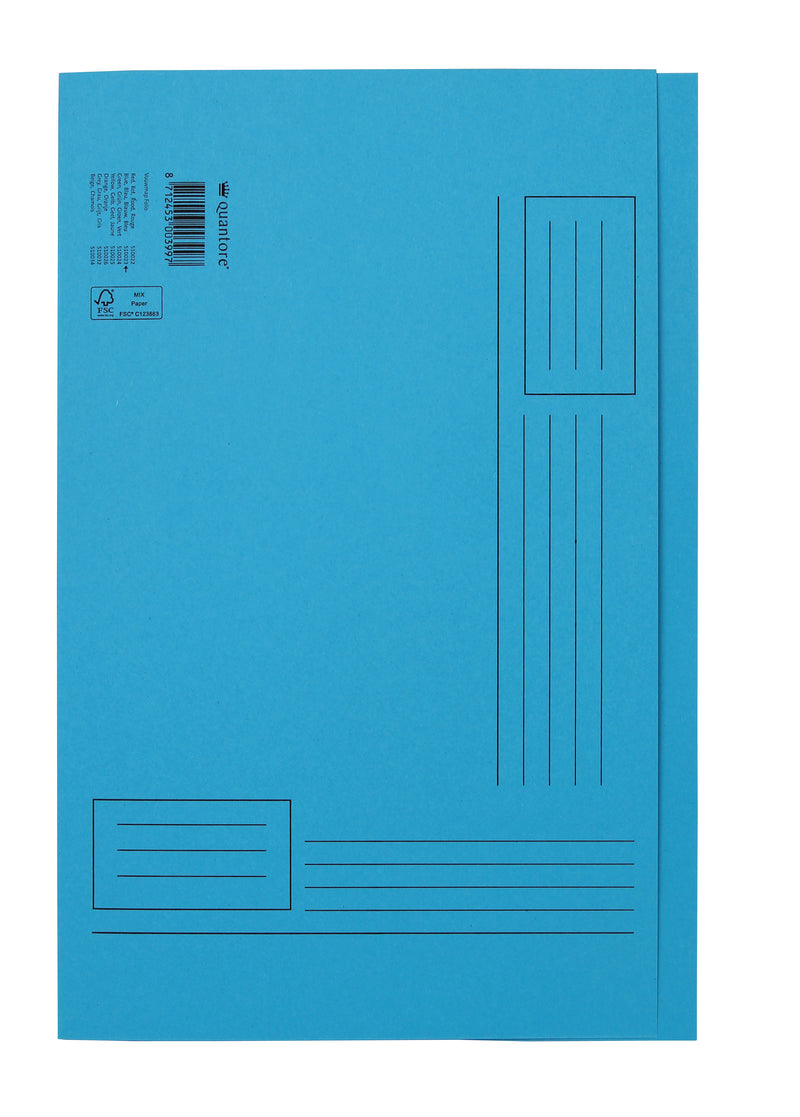 Quantore -  Vouwmap fo ongelijke zijde 320gr blauw