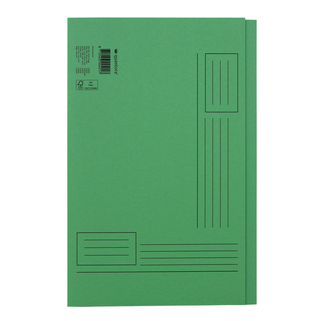 Quantore - Cartella pieghevole Folio lato irregolare 250gr verde | 10 pezzi