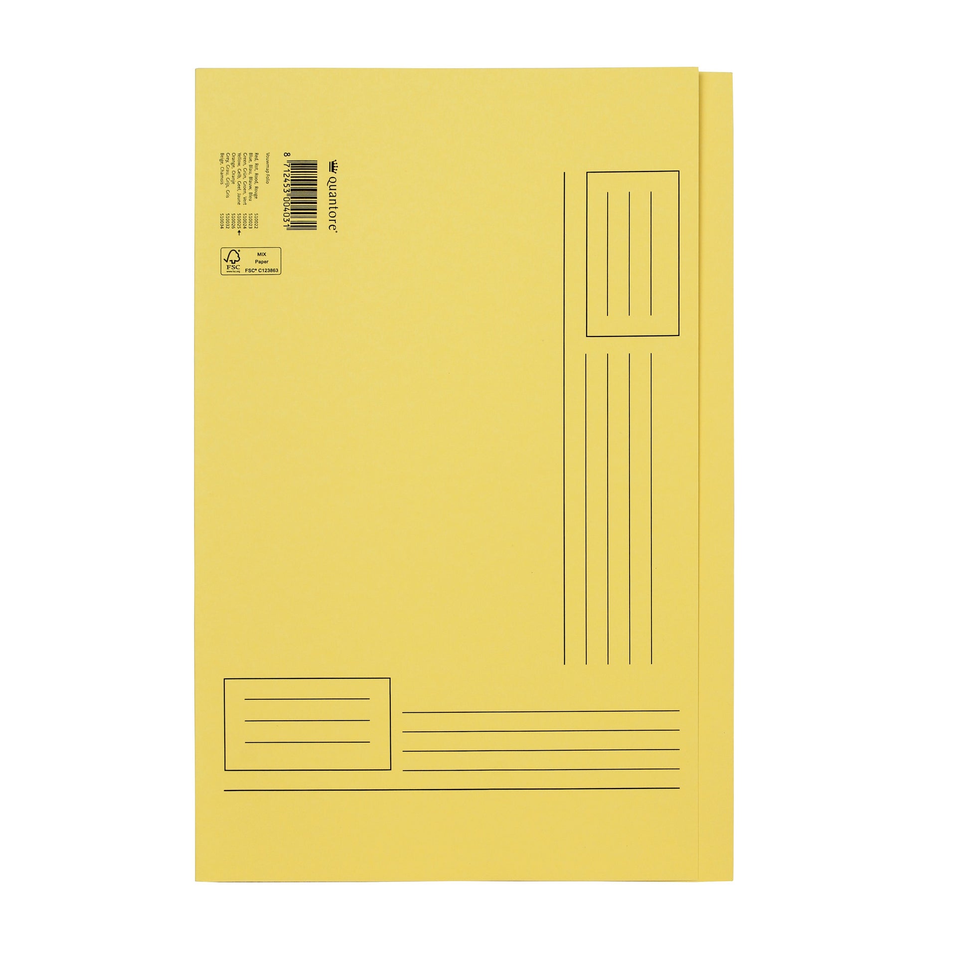 Quantore - Cartella pieghevole Folio lato irregolare 250gr giallo