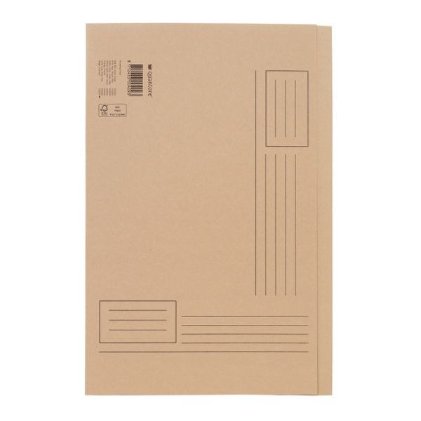 Quantore - Carpeta plegable Folio lado desigual 250gr beige