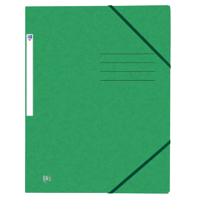 Oxford -  Elastomap  top file a4 3 kleppen 390gr groen | 10 stuks