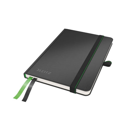 Leitz - Quaderno completo, ft A6, copertina rigida, a righe, nero