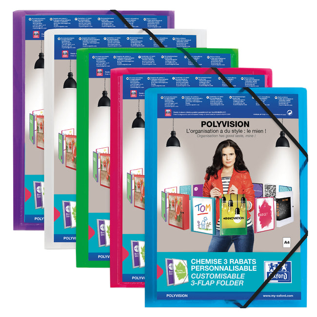 Oxford -  Elastomap  polyvision a4 incl insteektas ass | 20 stuks