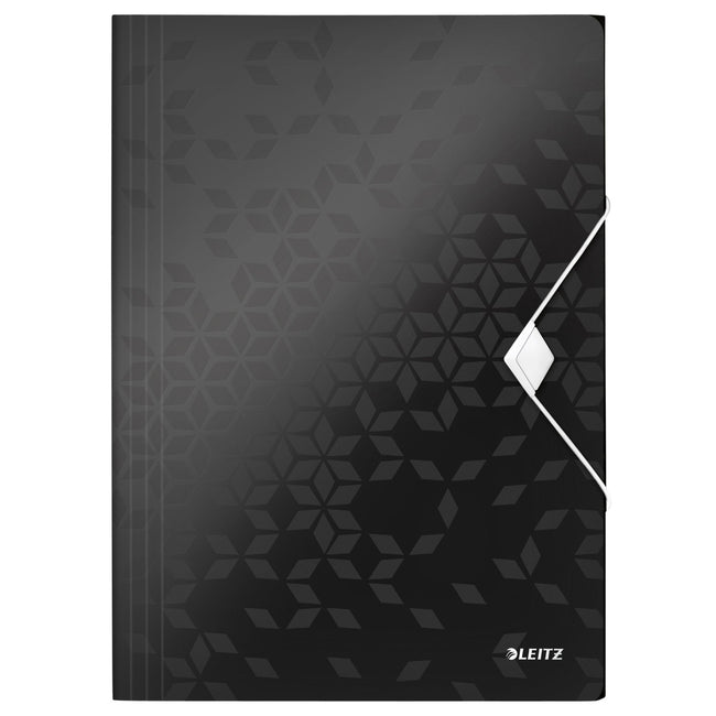 Leitz - Elasto-Ordner WOW A4 3 Klappen PP schwarz | 10 Stück