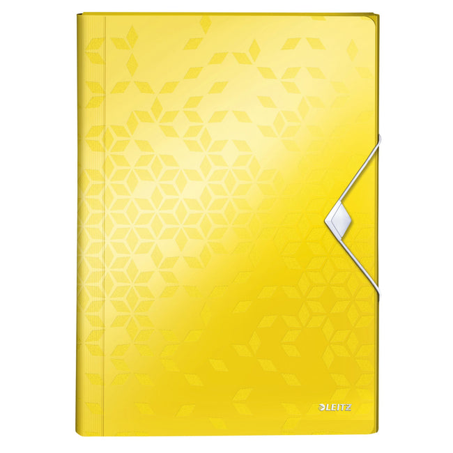 Leitz - Dossier de projet WOW pour A4 6 compartiments PP jaune | 5 pièces