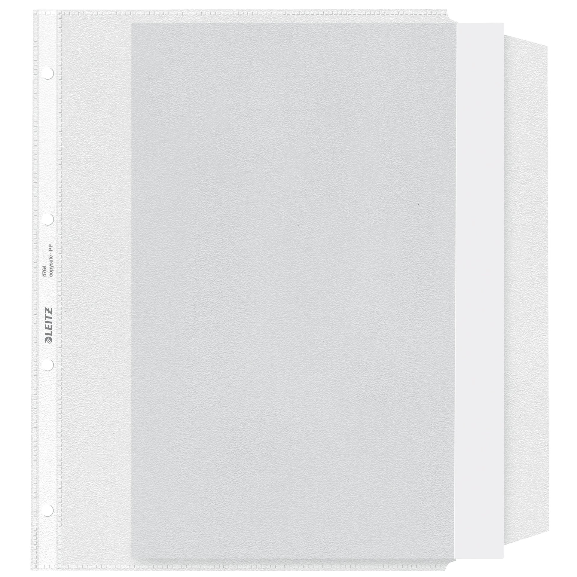 Leitz - Borsa da esposizione con patta anticopia 0,13 mm PP A4 trasparente 50 pezzi
