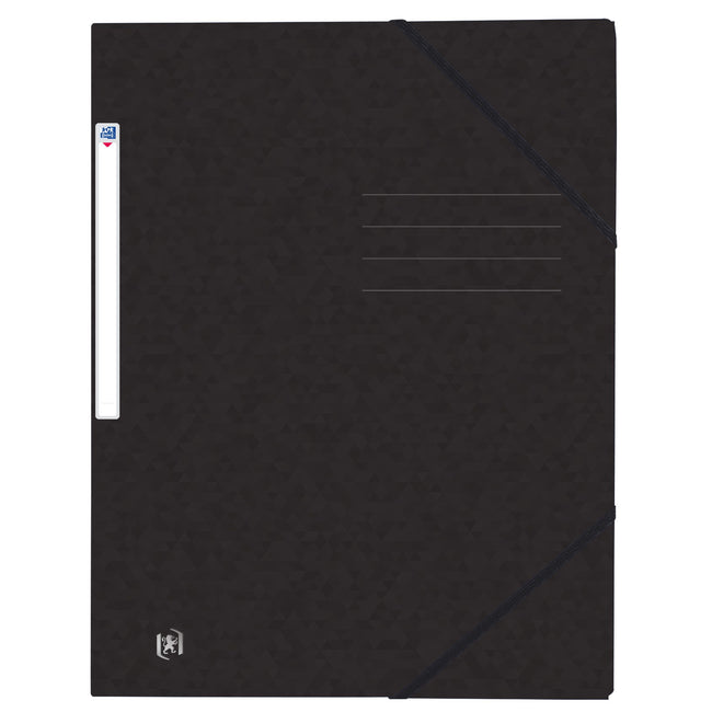 Oxford - Elastomap Top File+ A4 3 Klappen 390gr schwarz | 10 Stück