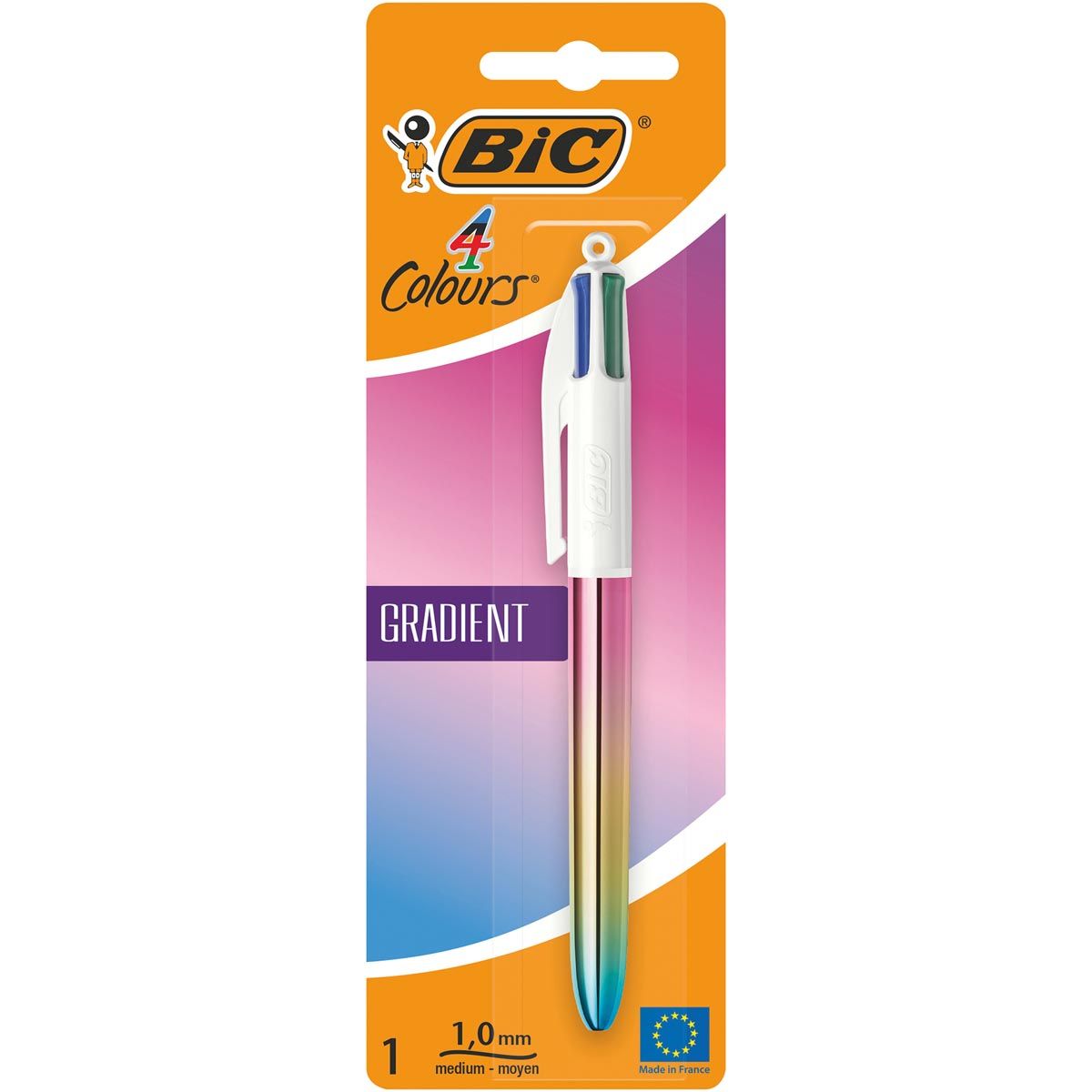 Bic -  Colours Gradient 4-kleurenbalpen, medium, klassieke inktkleuren, op blister