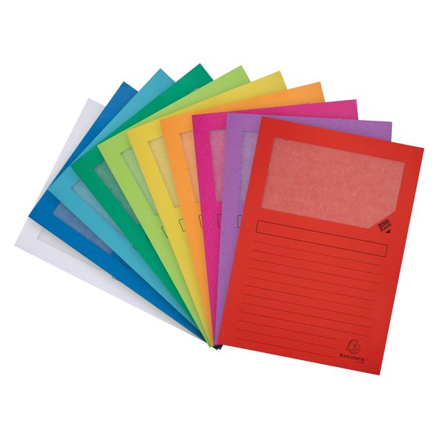 Exacompta - Cartella con finestra Forever modello L 120gr assortiti 100 pezzi