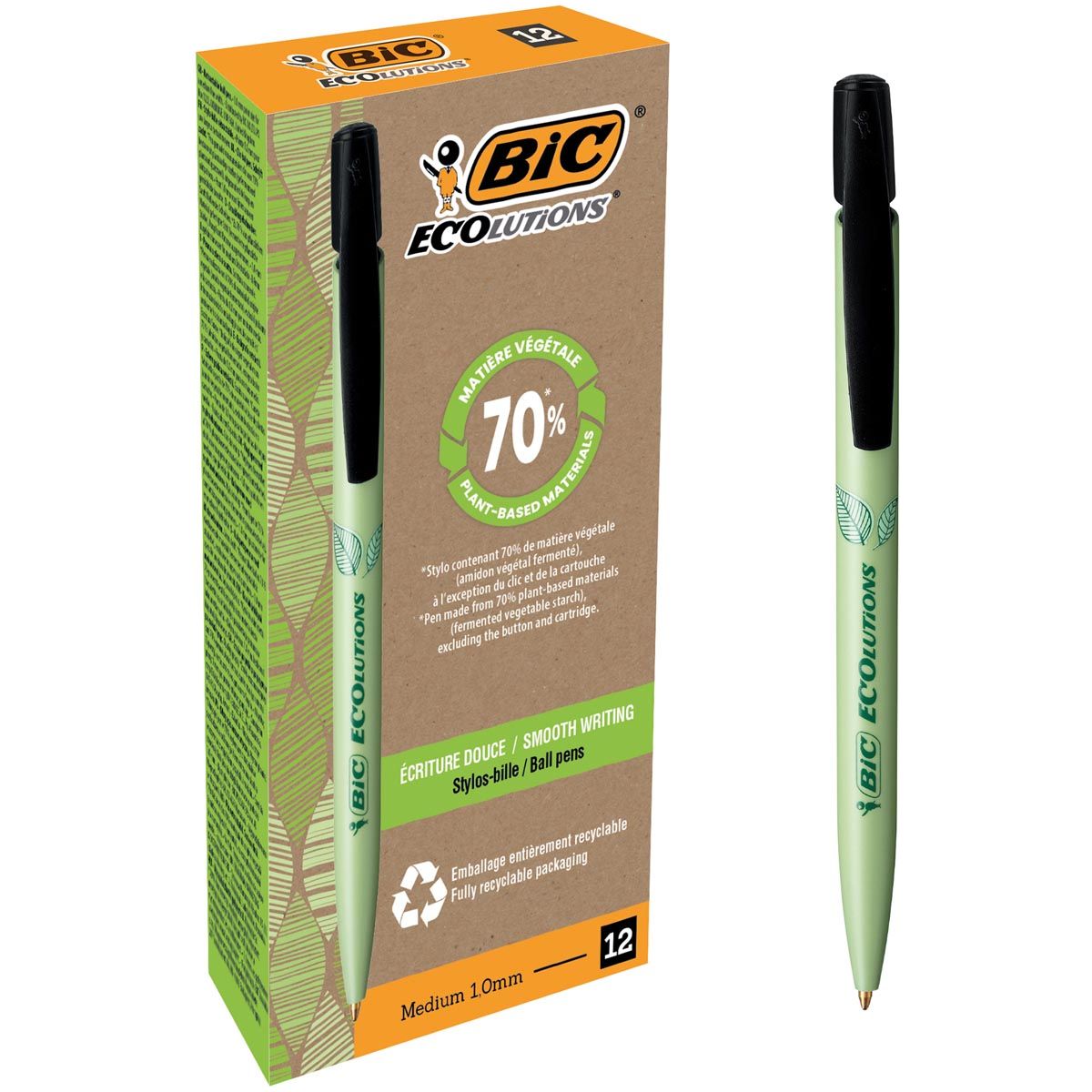 BIC - Medienclic Bio -basierte Ecolutions Ballpoint Pen, schwarz