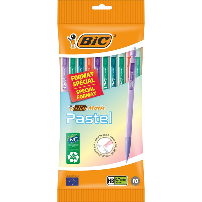 Bic – Matic Pastell-Druckbleistift, Blister mit 10 Stück, sortiert