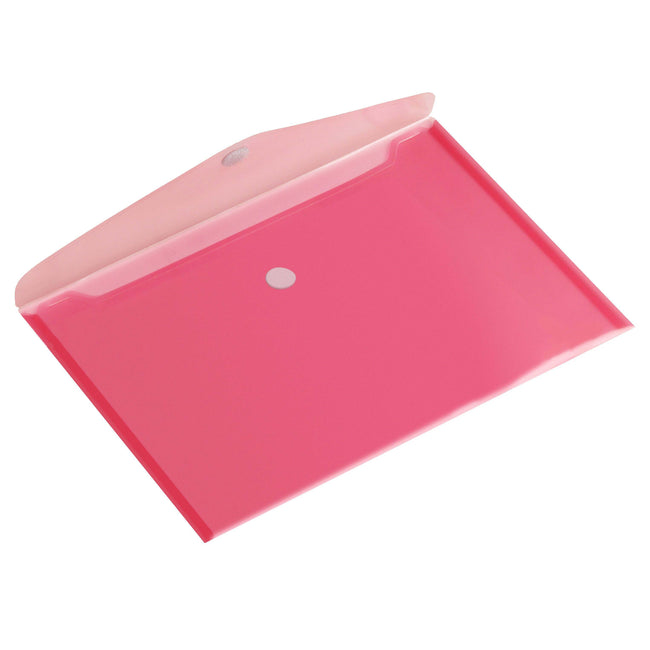 Quantore - Envelope bag A4 335x240mm transverse PP transparent red