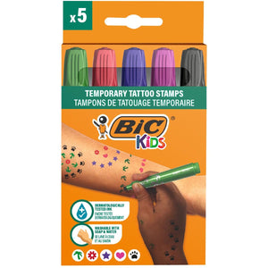 Bic Kids - Tampons de tatouage temporaire enfants, assortis, lot de 5 pièces