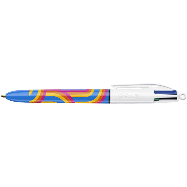 Bic - Stylo à bille Colors Lines 4 couleurs, moyen, moyen, bleu