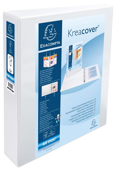 Exacompta - Kreacover personalizable ring binder white 2 rings of 40 mm