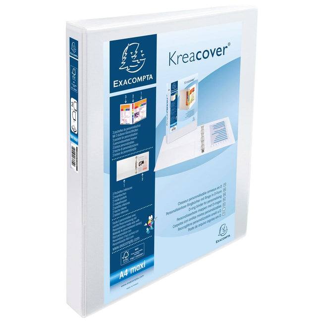 Exacompta - Kreacover personalizable ring binder white 2 rings of 25 mm