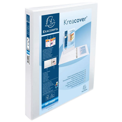 Exacompta - Ring binder PP Kreacover A4+ 4D-R 25mm white