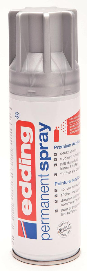 Edding - Spray permanente 5200, 200 ml, plateado mate