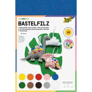 Folia - Feutrine 20x30cm 150gr 10 feuilles couleurs assorties