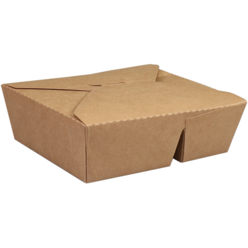 Biodore - Biodore Bak | Kraftpapier + PLA | 2-vaks | maaltijdbox | 168x138x51mm | bruin | 50 stuks